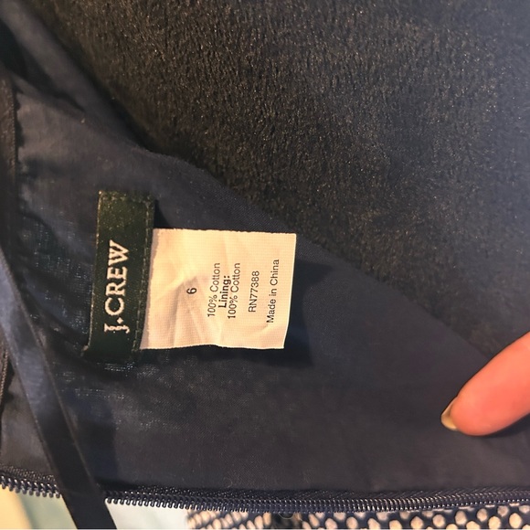 J. Crew Navy Polka Dot Textured
Strapless Dress - Picture 3 of 6